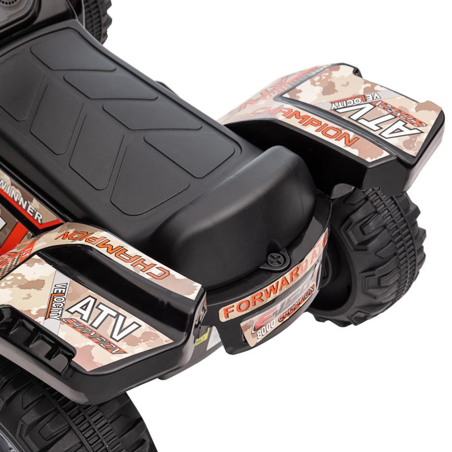 HOMCOM 6V Kids Electric Ride on Car Toddlers Quad Bike ATV Toy With Music for 18-36 months Black