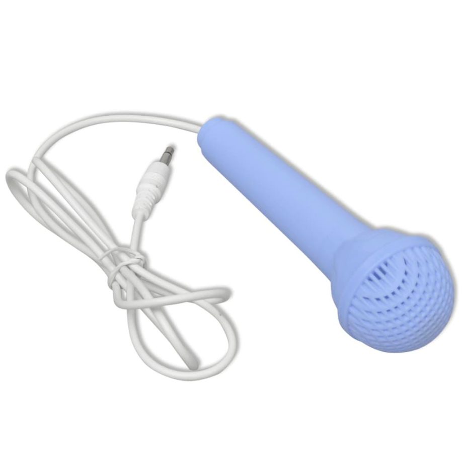 Kids' Playroom Toy Keyboard with Stool/Microphone 37-key Blue